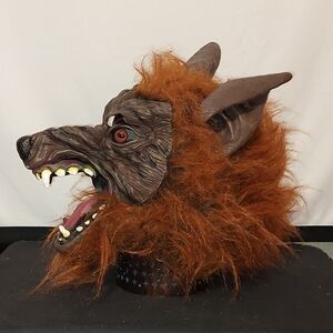 Brown Werewolf Mask with Red Eyes